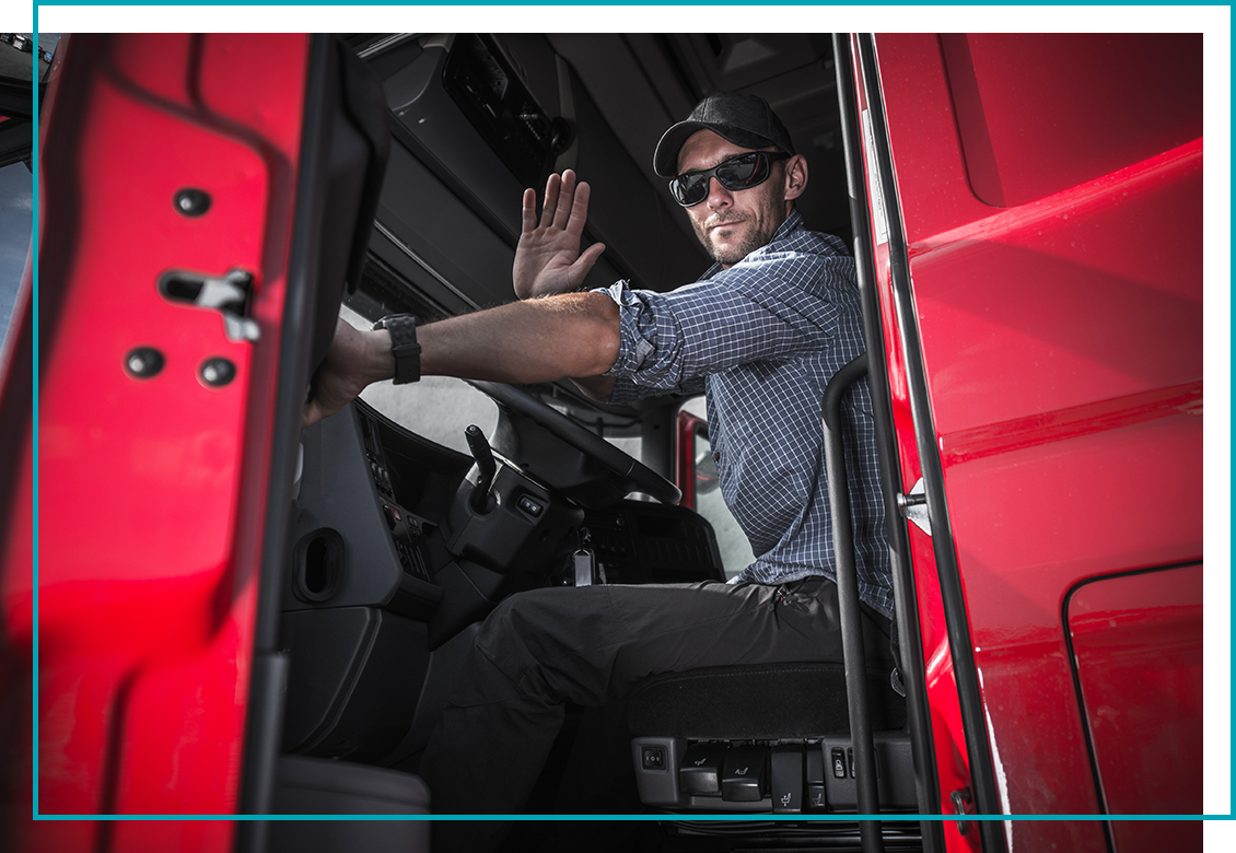 Truck Driver Waving
